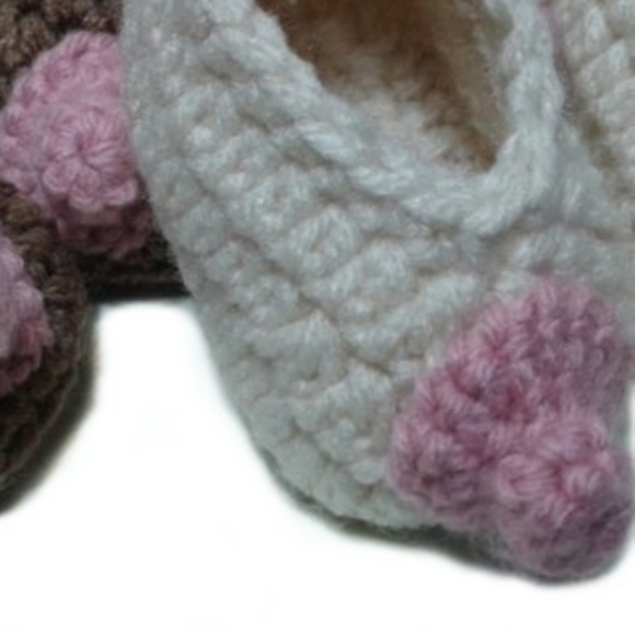 Handmade Crocheted Baby Boob Nursing Booties-Fair Skin Only Available - Picture 3 of 4